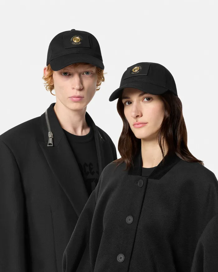 Versace VEmblem Baseball Cap Blackgold WomenMen Jeans Couture