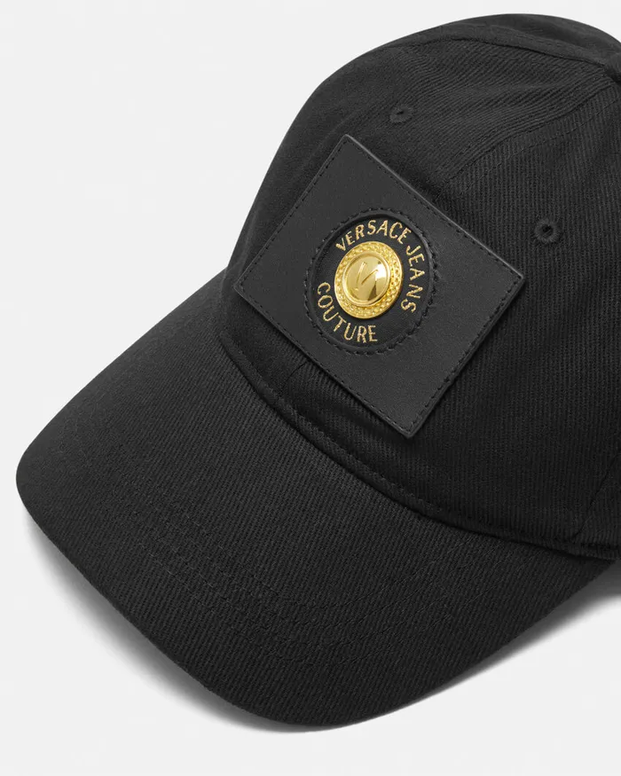 Versace VEmblem Baseball Cap Blackgold WomenMen Jeans Couture