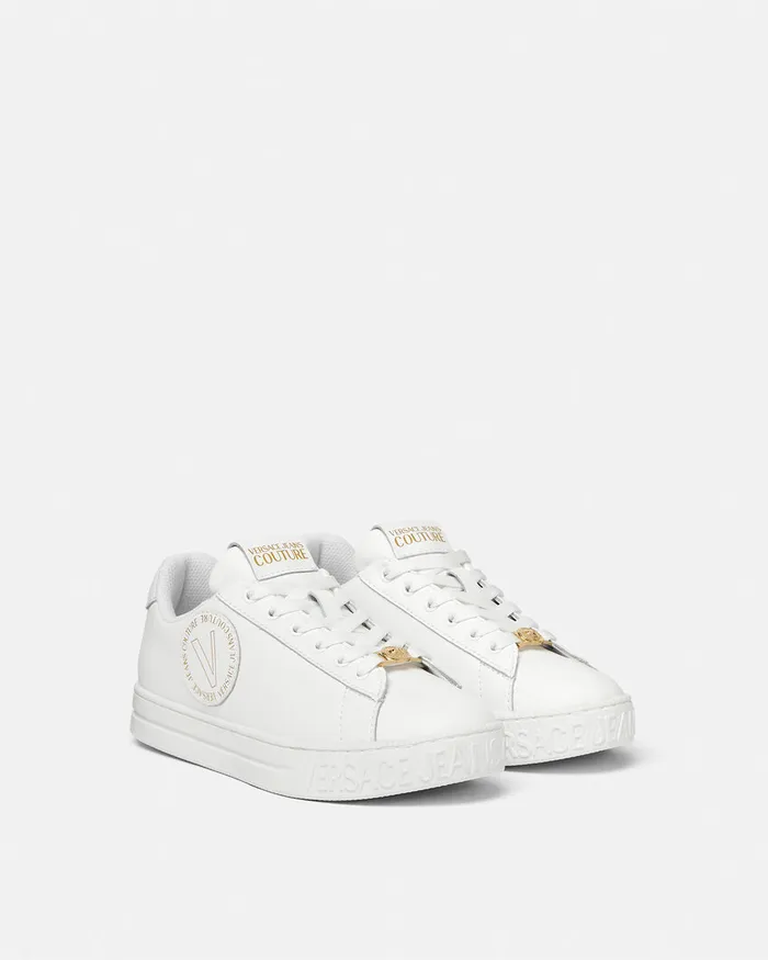 Versace VEmblem Court 88 Sneakers Whiteprint Women Jeans Couture