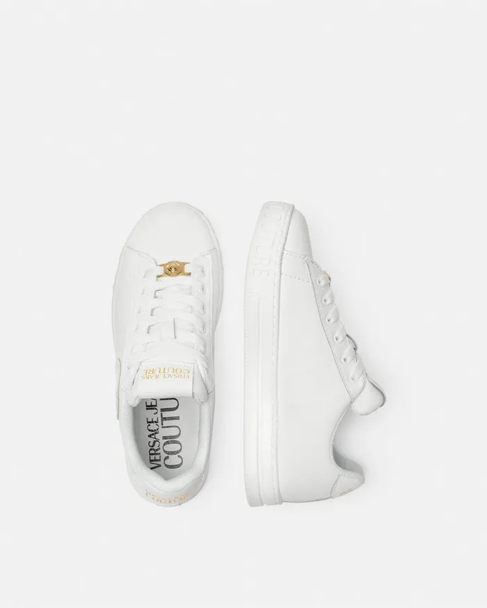 Versace VEmblem Court 88 Sneakers Whiteprint Women Jeans Couture