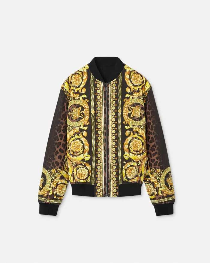 Versace Wild Barocco Reversible Bomber Jacket Animalier Men Jackets and Coats