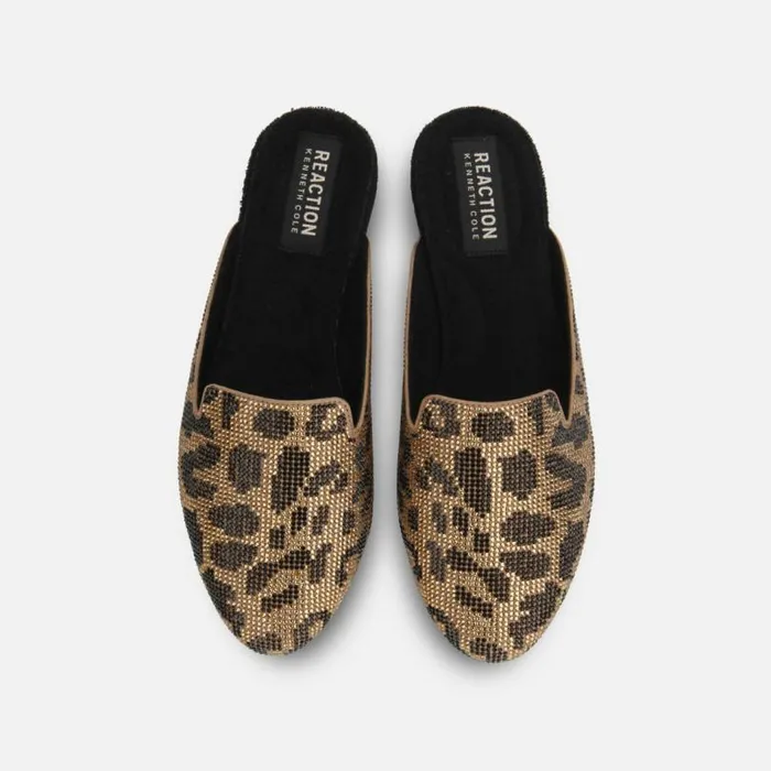 Viv Jewel Slide Slipper Leopard Women Kenneth Cole Flats