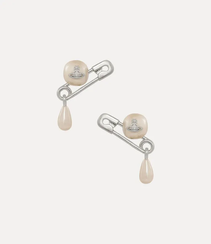 Vivienne Westwood Earrings Women Claude Small Stud Earrings Platinum Creamrose Pearl Vivienne Westwood Earrings Women Claude Small Stud Earrings Platinum Creamrose Pearl