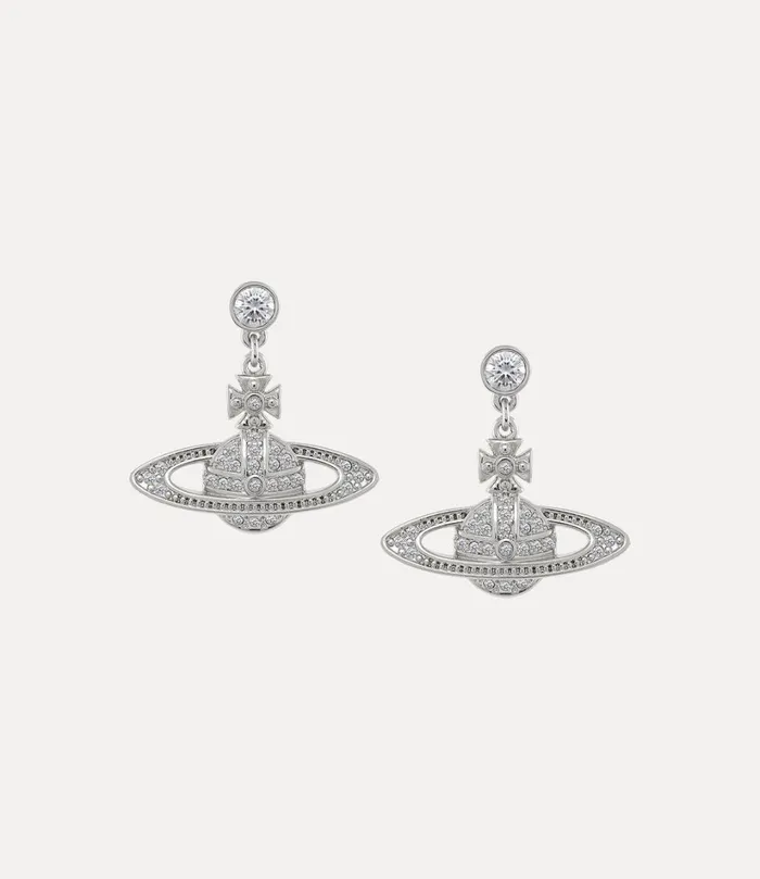 Vivienne Westwood Earrings Women Mini Bas Relief Drop Earrings Platinum Crystal Crystal Vivienne Westwood Earrings Women Mini Bas Relief Drop Earrings Platinum Crystal Crystal