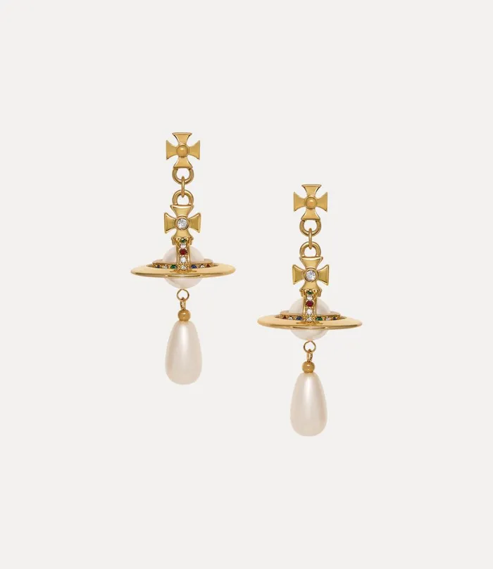 Vivienne Westwood Earrings Women Pearl Drop Earrings Goldpearlmulti