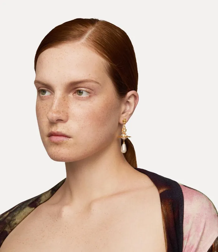 Vivienne Westwood Earrings Women Pearl Drop Earrings Goldpearlmulti