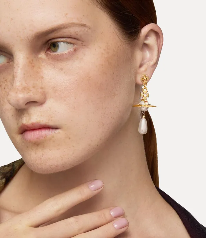 Vivienne Westwood Earrings Women Pearl Drop Earrings Goldpearlmulti