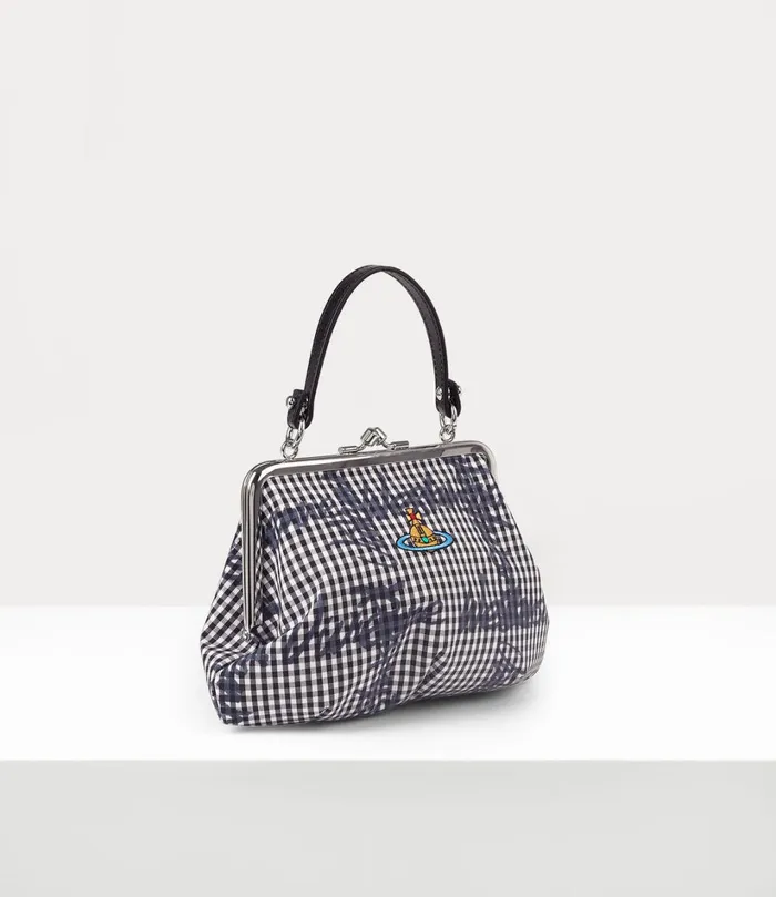 Vivienne Westwood Handbags Women Granny Frame Purse Ginghamvw Black