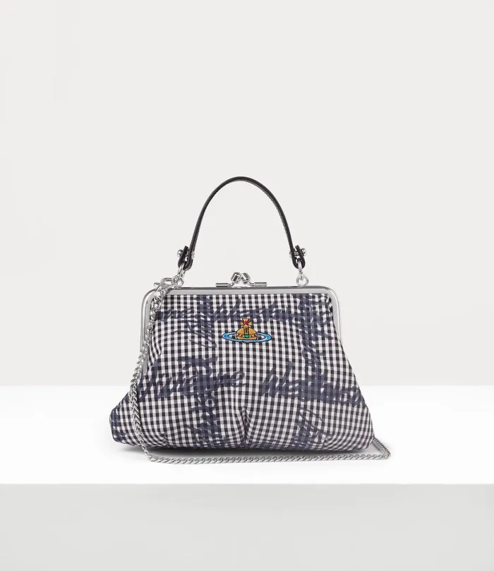 Vivienne Westwood Handbags Women Granny Frame Purse Ginghamvw Black