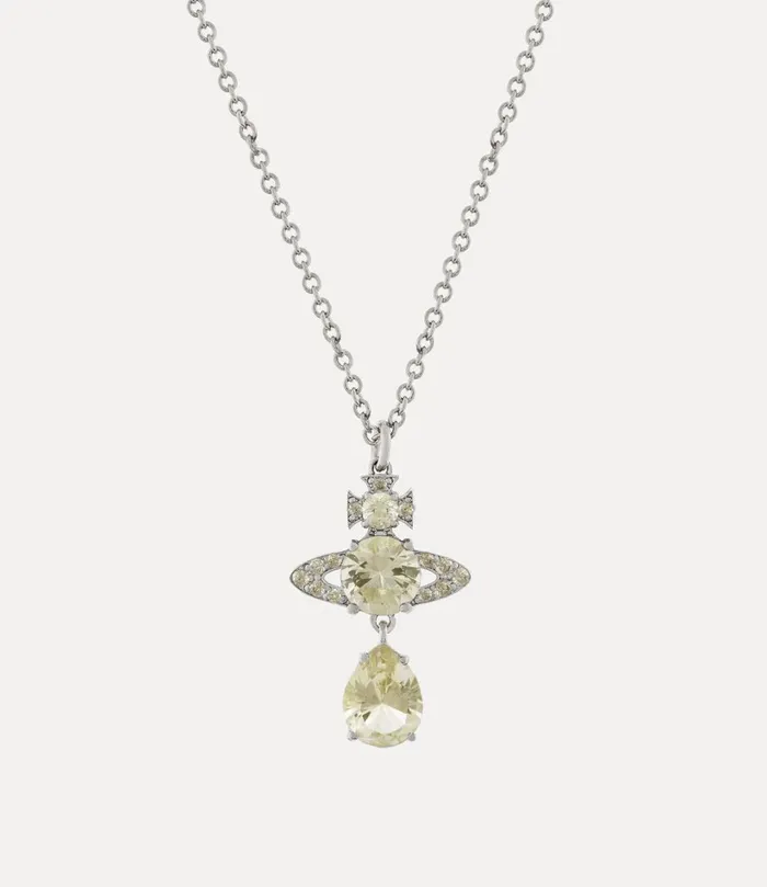 Vivienne Westwood Necklaces Women Ismene Drop Pendant Necklace Platinum Yellow Cz Vivienne Westwood Necklaces Women Ismene Drop Pendant Necklace Platinum Yellow Cz