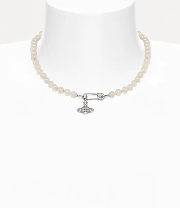 Vivienne Westwood Necklaces Women Lucrece Pearl Necklace Platinum Light Creamrose Pearl White Cz Vivienne Westwood Necklaces Women Lucrece Pearl Necklace Platinum Light Creamrose Pearl White Cz