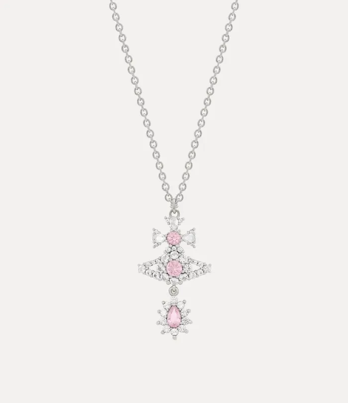 Vivienne Westwood Necklaces Women Masha Pendant Necklace Platinum White Pink Cz Vivienne Westwood Necklaces Women Masha Pendant Necklace Platinum White Pink Cz