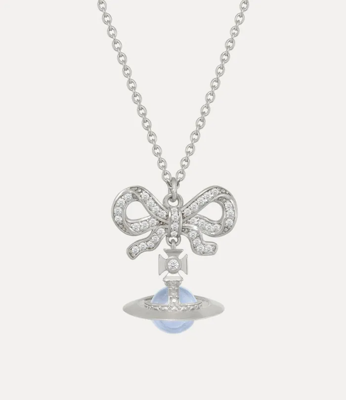 Vivienne Westwood Necklaces Women Octavie Pendant Necklace Platinum Light Blue White Cz Vivienne Westwood Necklaces Women Octavie Pendant Necklace Platinum Light Blue White Cz