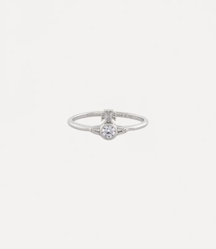 Vivienne Westwood Rings Women London Orb Ring Platinum White Cz