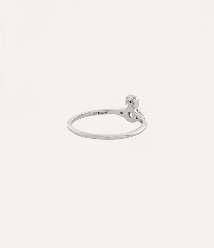 Vivienne Westwood Rings Women London Orb Ring Platinum White Cz