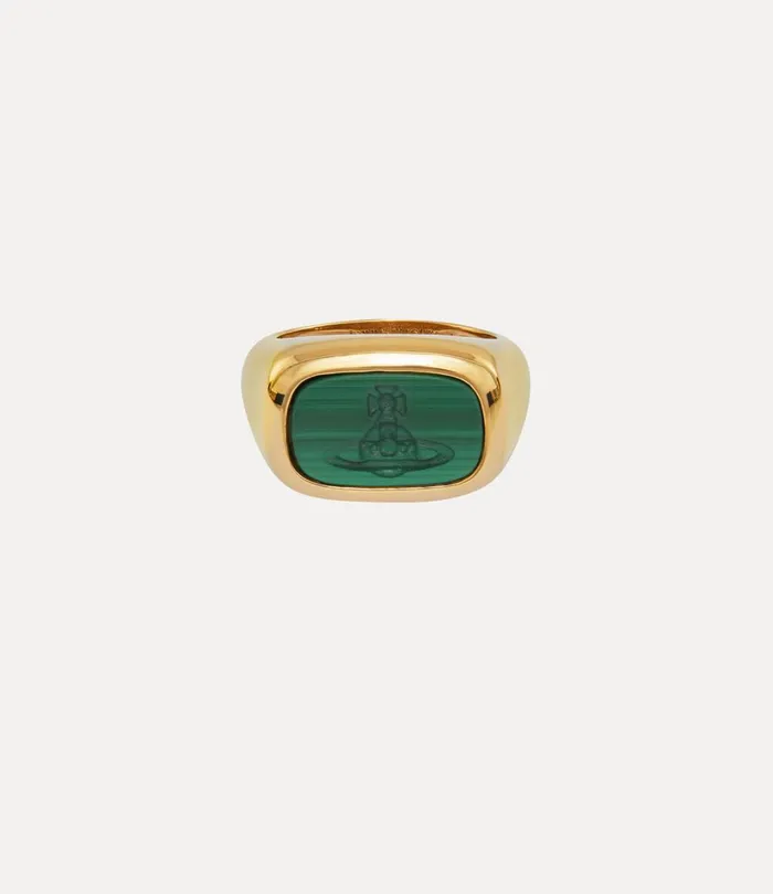 Vivienne Westwood Rings WomenMen York Ring Gold Malachite Gemstone