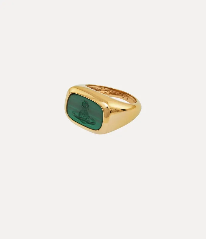 Vivienne Westwood Rings WomenMen York Ring Gold Malachite Gemstone