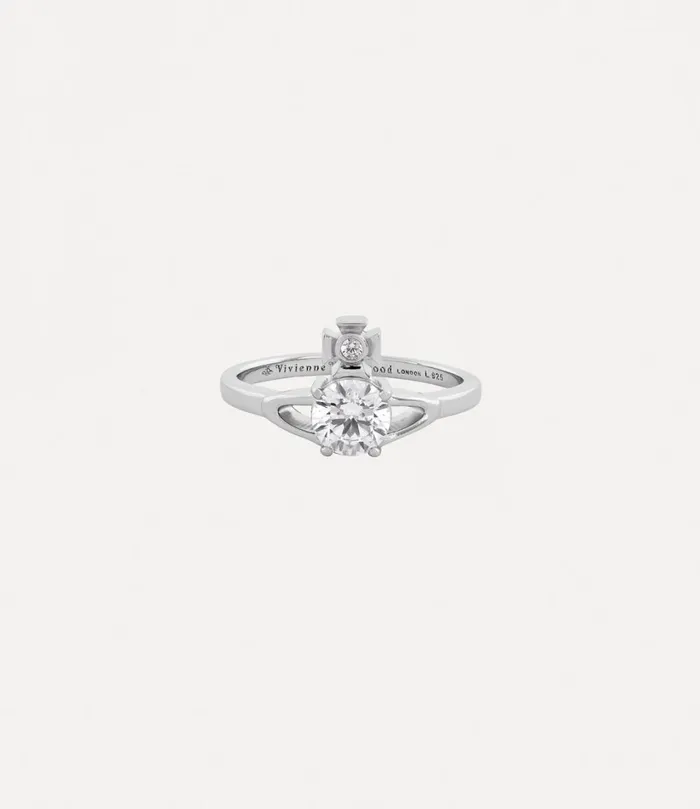 Vivienne Westwood Rings Women Reina Petite Ring Platinum White Cz