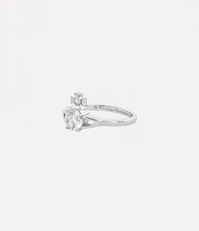 Vivienne Westwood Rings Women Reina Petite Ring Platinum White Cz
