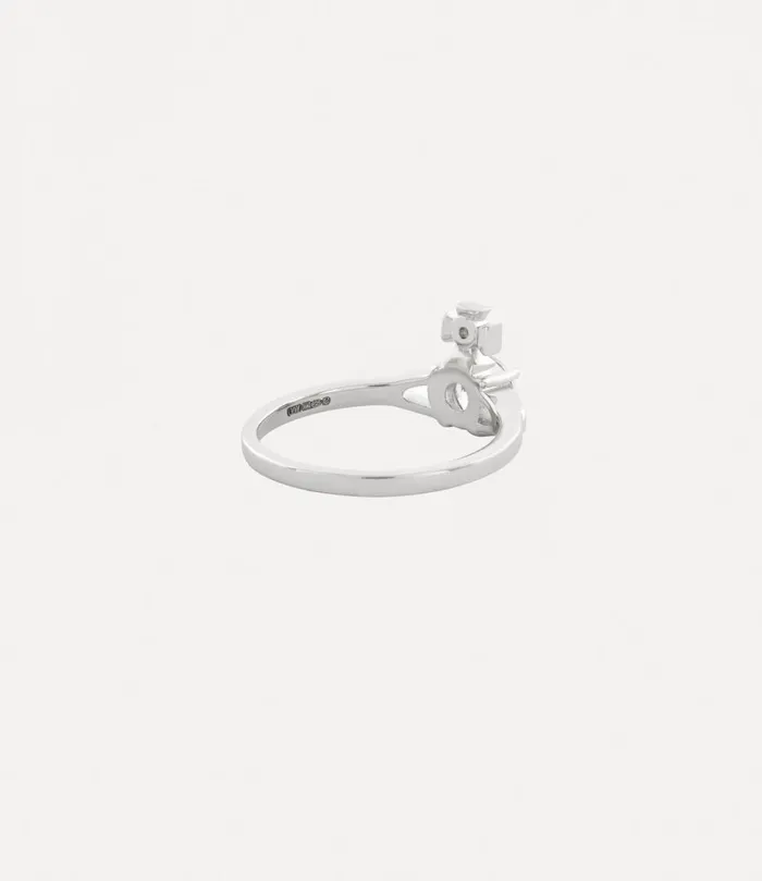 Vivienne Westwood Rings Women Reina Petite Ring Platinum White Cz