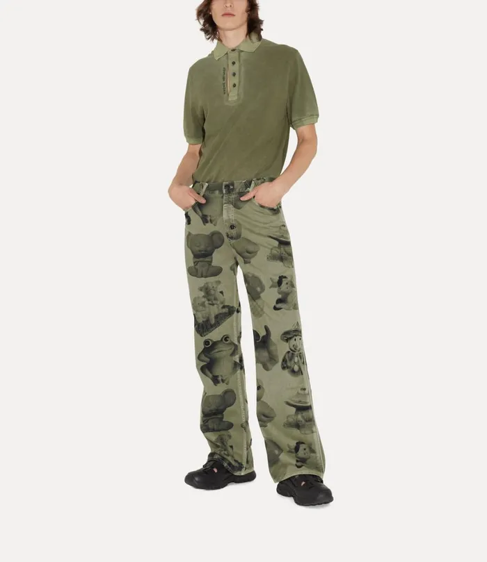 Vivienne Westwood TShirts And Polos Men Ripped Polo Shirt Green
