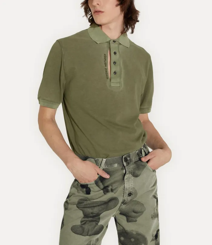 Vivienne Westwood TShirts And Polos Men Ripped Polo Shirt Green