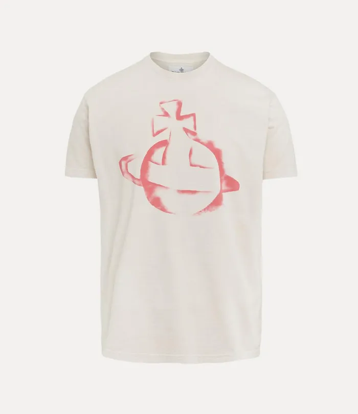 Vivienne Westwood TShirts And Polos Men Stencil Orb Classic TShirt Beige