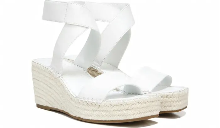 Wedge Sandals Women Franco Sarto Franco Carezza Espadrille Wedge Sandal White Leather