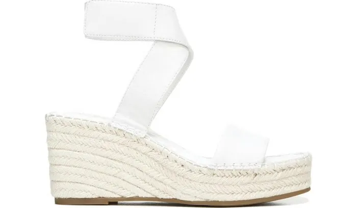 Wedge Sandals Women Franco Sarto Franco Carezza Espadrille Wedge Sandal White Leather