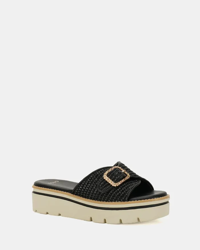 Wedges NOVO Shoes Women BETTE BLACK RAFFIA