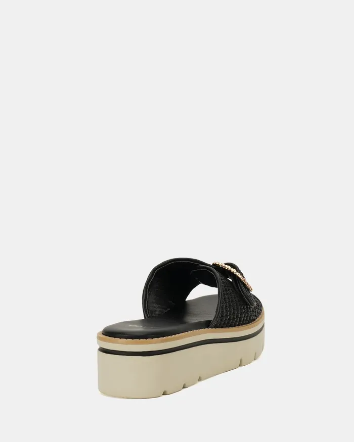 Wedges NOVO Shoes Women BETTE BLACK RAFFIA