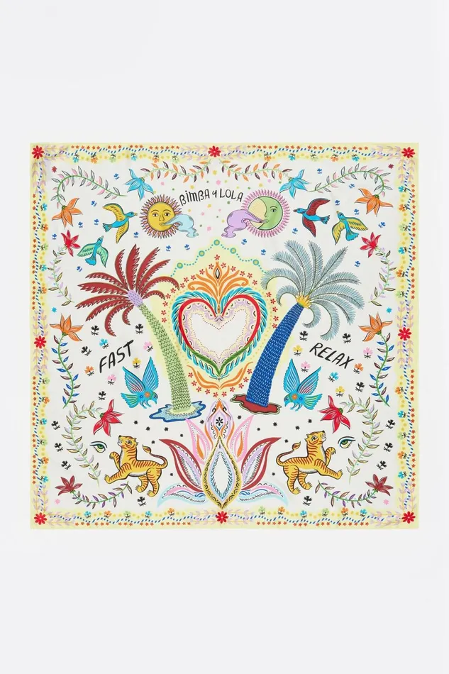White Palm Tree Scarf White Women Bimba Y Lola Scarves