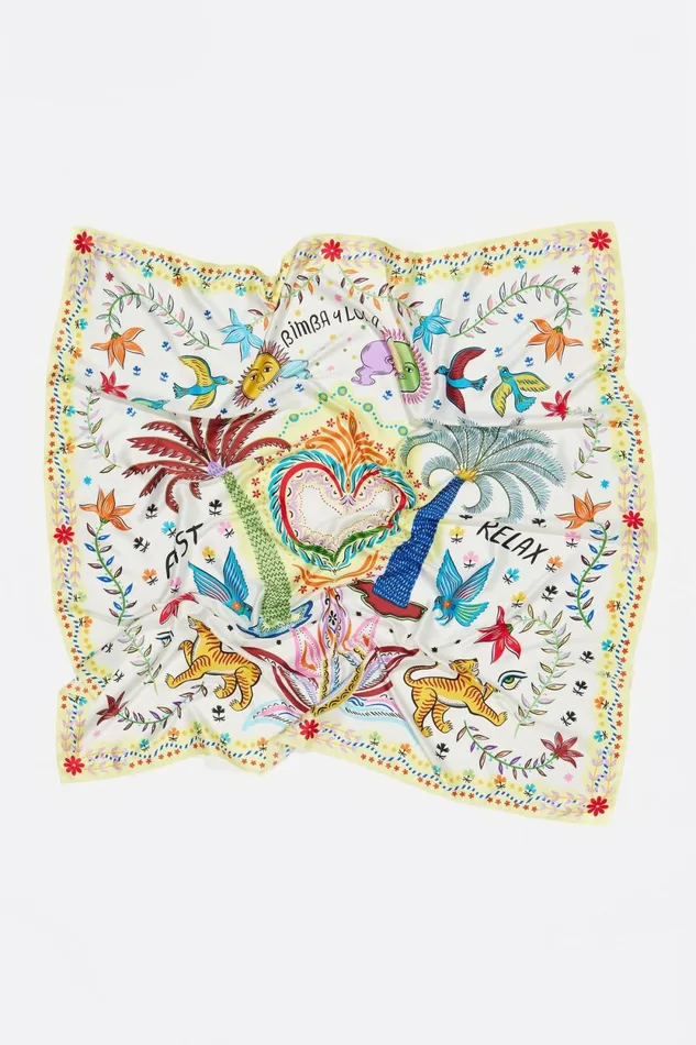 White Palm Tree Scarf White Women Bimba Y Lola Scarves White Palm Tree Scarf White Women Bimba Y Lola Scarves