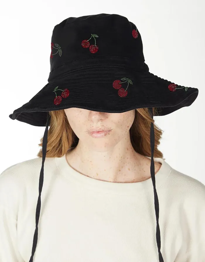 Women039s Adina X Crystal Cherries Black Lauren Moshi Hats