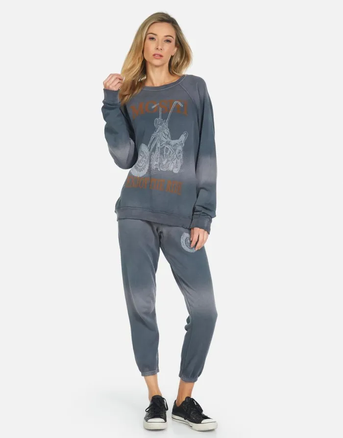 Women039s Alana Moshi Ride Faded Graphite Lauren Moshi Crop Sweatpants