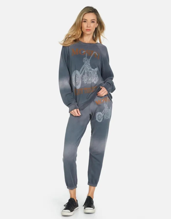 Women039s Alana Moshi Ride Faded Graphite Lauren Moshi Crop Sweatpants