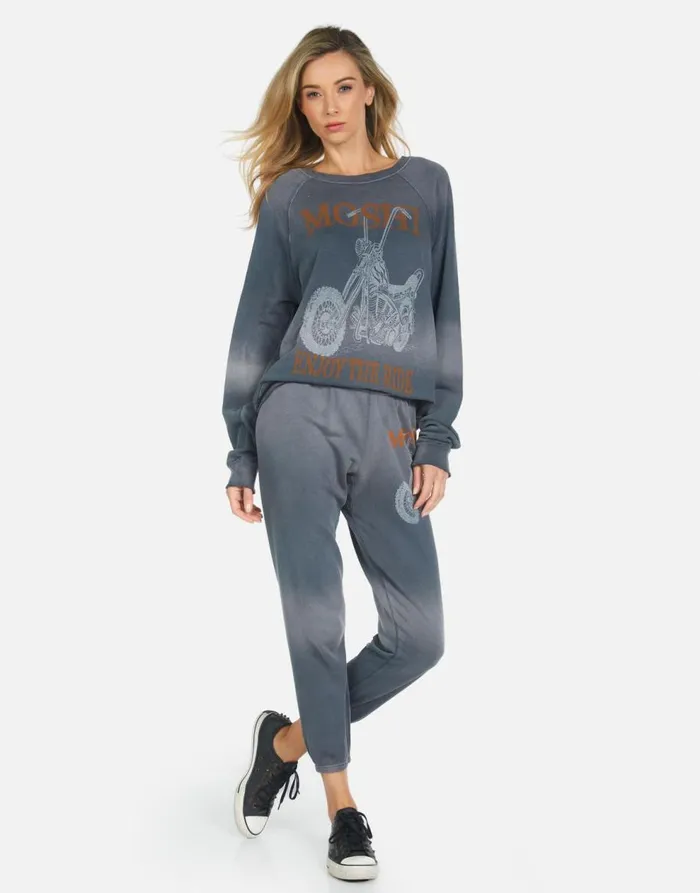 Women039s Alana Moshi Ride Faded Graphite Lauren Moshi Crop Sweatpants