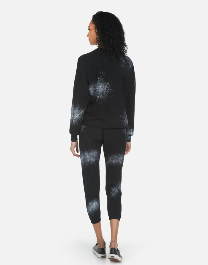 Women039s Alana Peace Teddy Black Lauren Moshi Crop Sweatpants