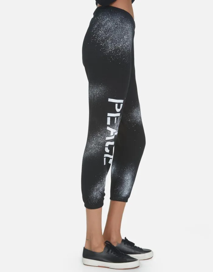 Women039s Alana Peace Teddy Black Lauren Moshi Crop Sweatpants