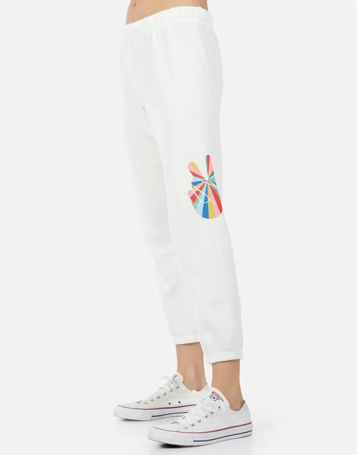Women039s Alana Stripe Peace Milk Lauren Moshi Long Sweatpants