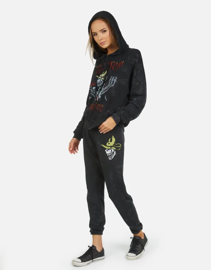 Women039s Alana ZZ Top Onyx Lauren Moshi Crop Sweatpants