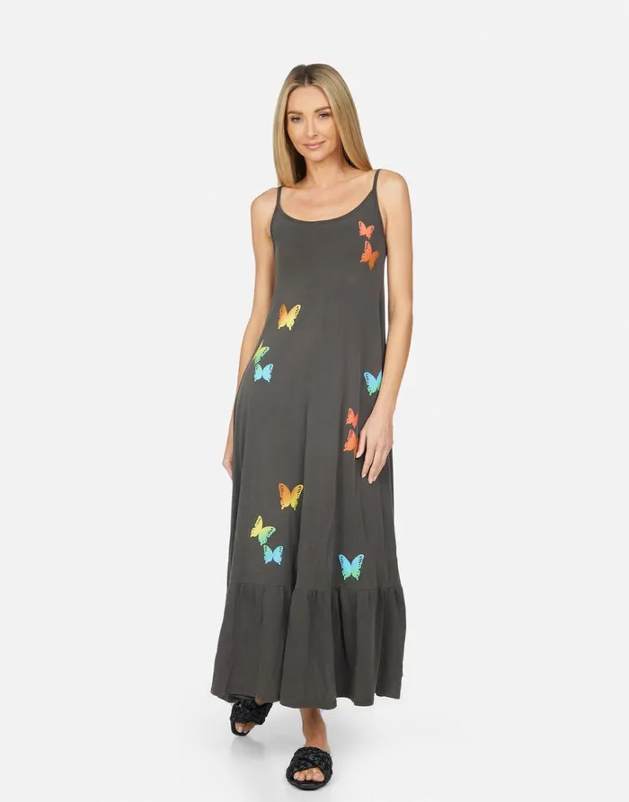 Women039s Beatrix Rainbow Butterflies Vintage Black Lauren Moshi Dresses