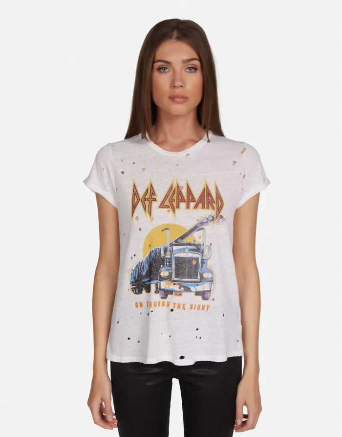 Women039s Bess Def Leppard Truck Milk Lauren Moshi Short Sleeve