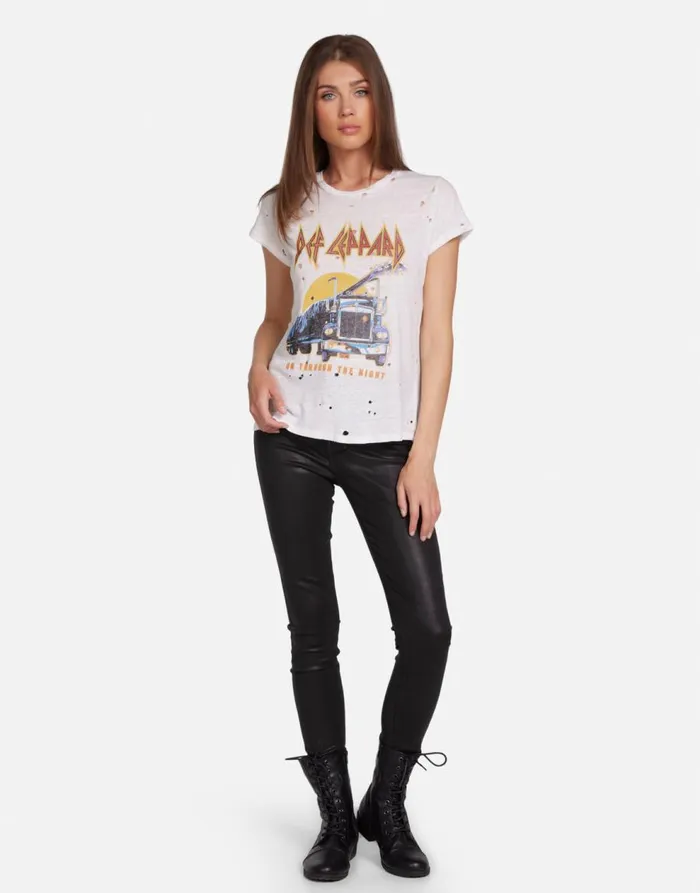 Women039s Bess Def Leppard Truck Milk Lauren Moshi Short Sleeve