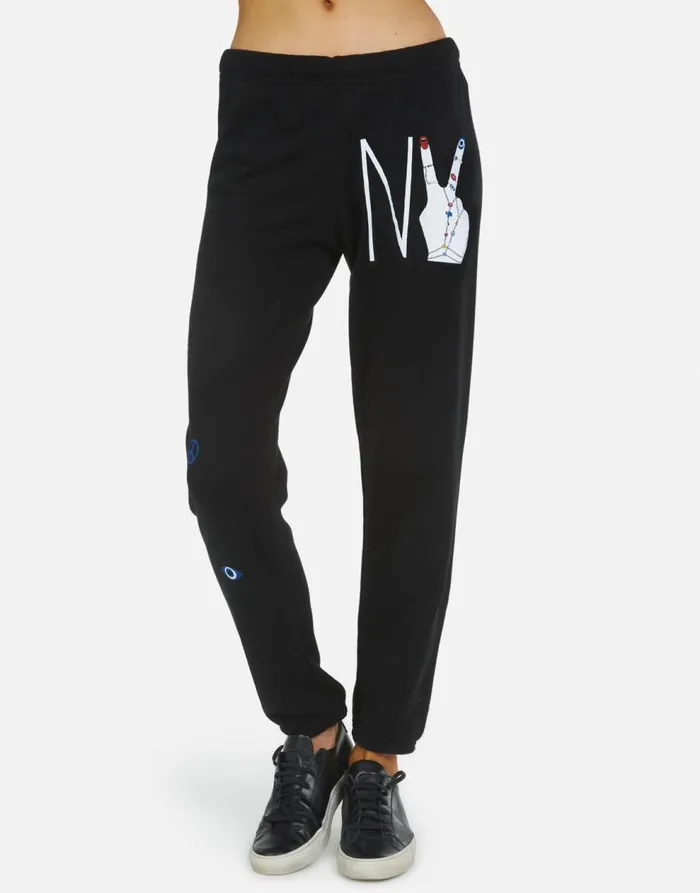 Women039s Brynn NY Hand Elements Black Lauren Moshi Long Sweatpants