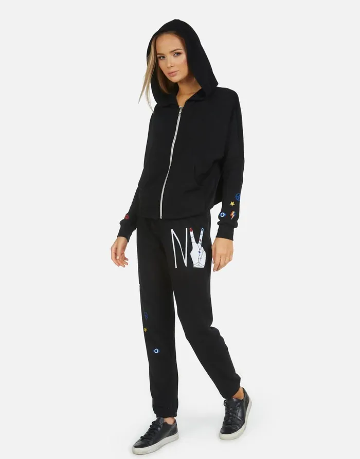 Women039s Brynn NY Hand Elements Black Lauren Moshi Long Sweatpants