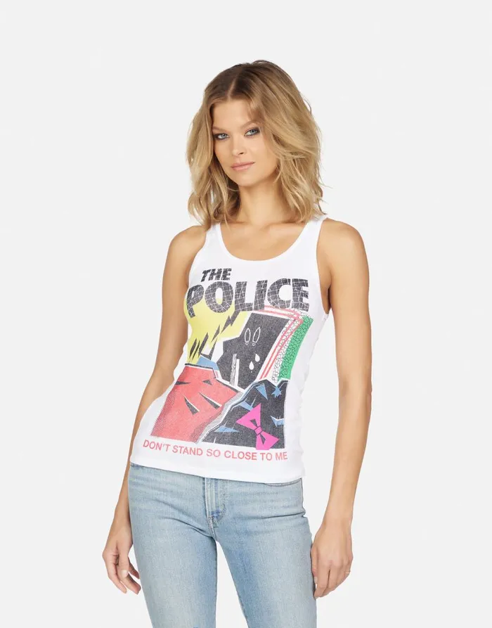 Women039s Esmerelda The Police Don039t Stand White Lauren Moshi Tanks