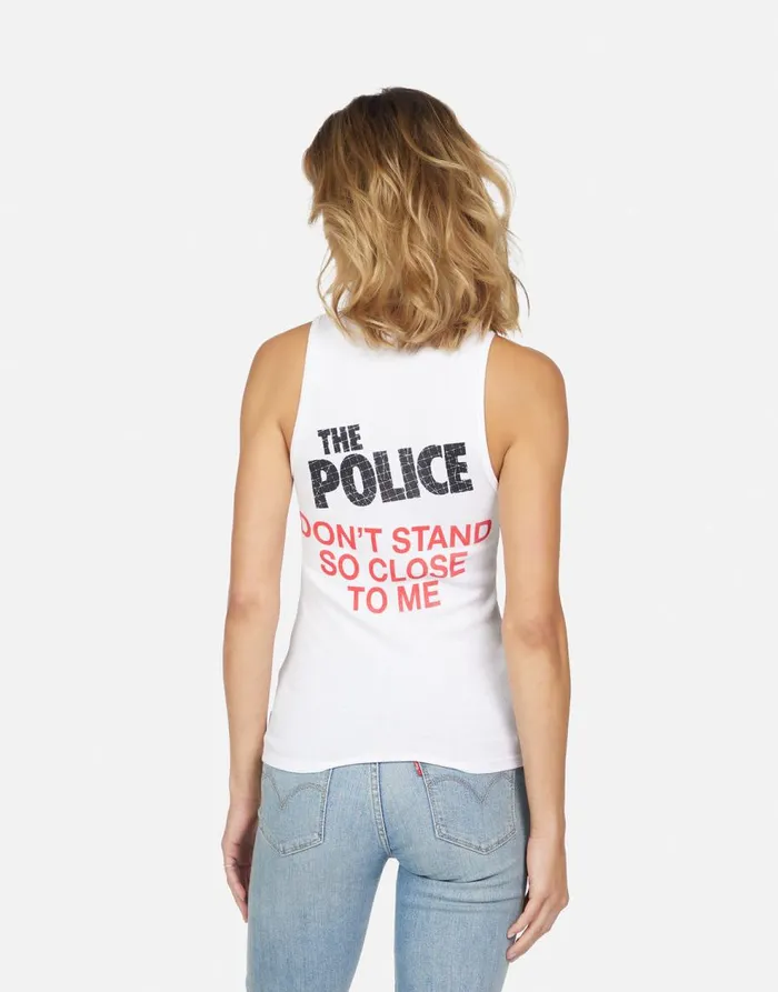 Women039s Esmerelda The Police Don039t Stand White Lauren Moshi Tanks
