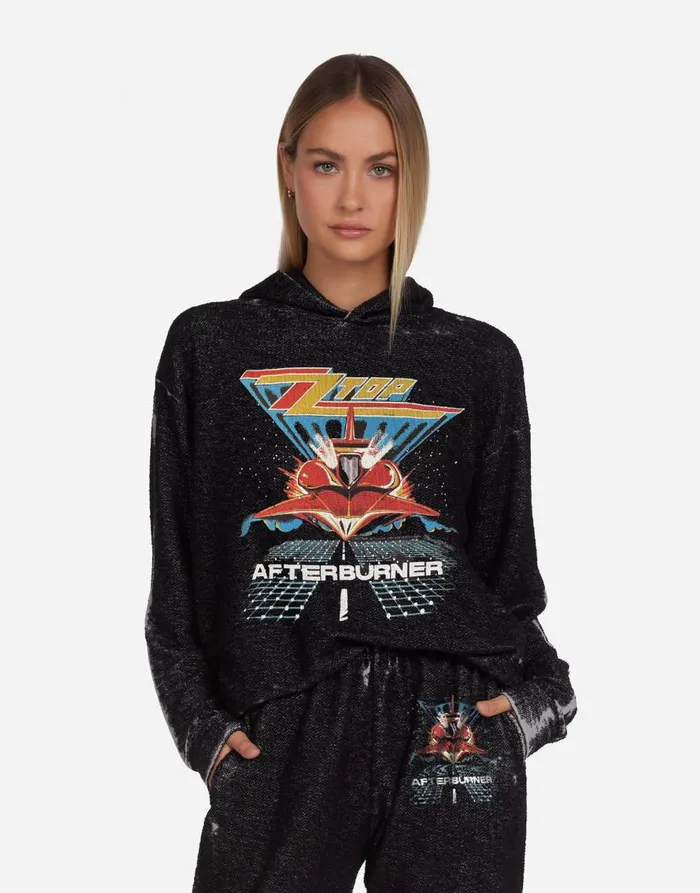 Women039s Harmony ZZ Top Afterburner Black Burnout Lauren Moshi Long Sleeve