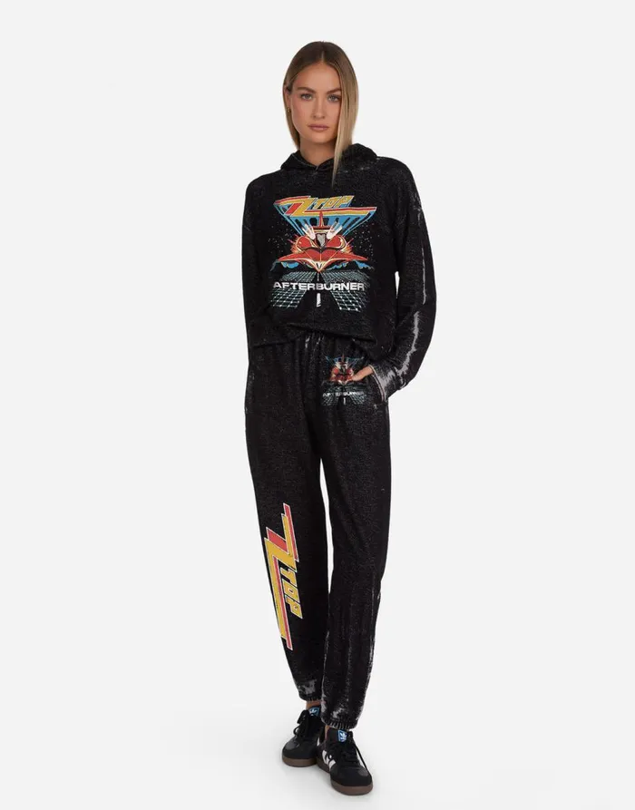 Women039s Harmony ZZ Top Afterburner Black Burnout Lauren Moshi Long Sleeve